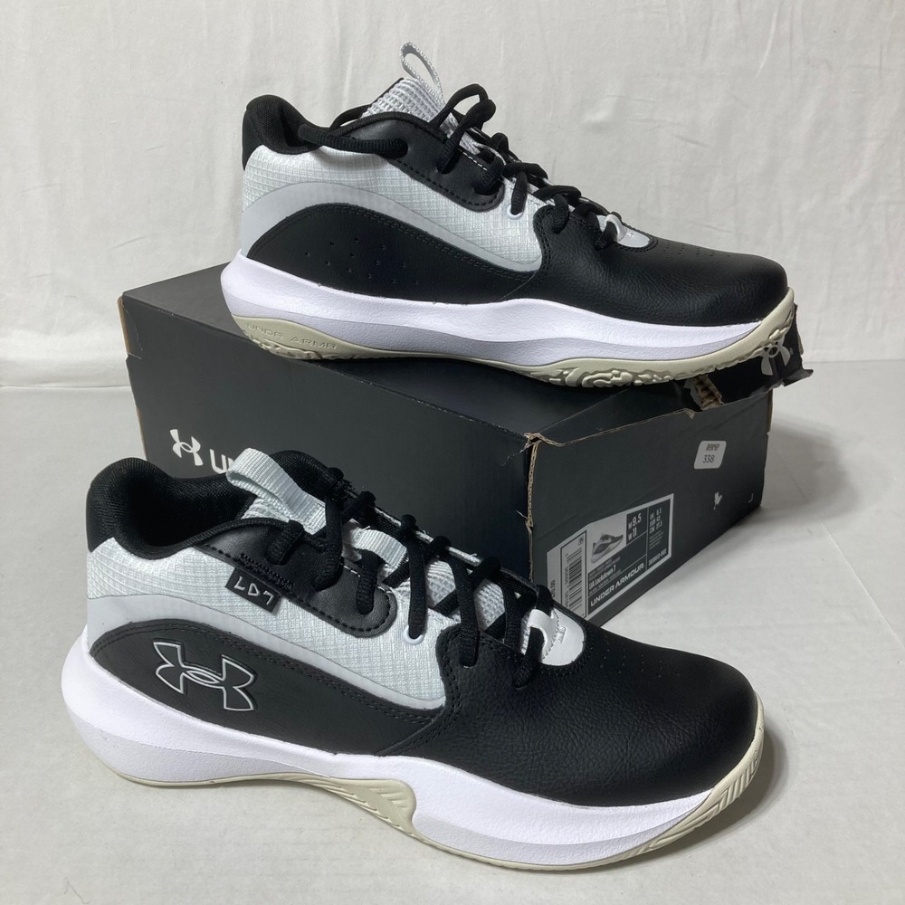 NEW Under Armour Lockdown 7 Shoes‎ 3028512 Men's Size 9.5 Women's 11 Black White